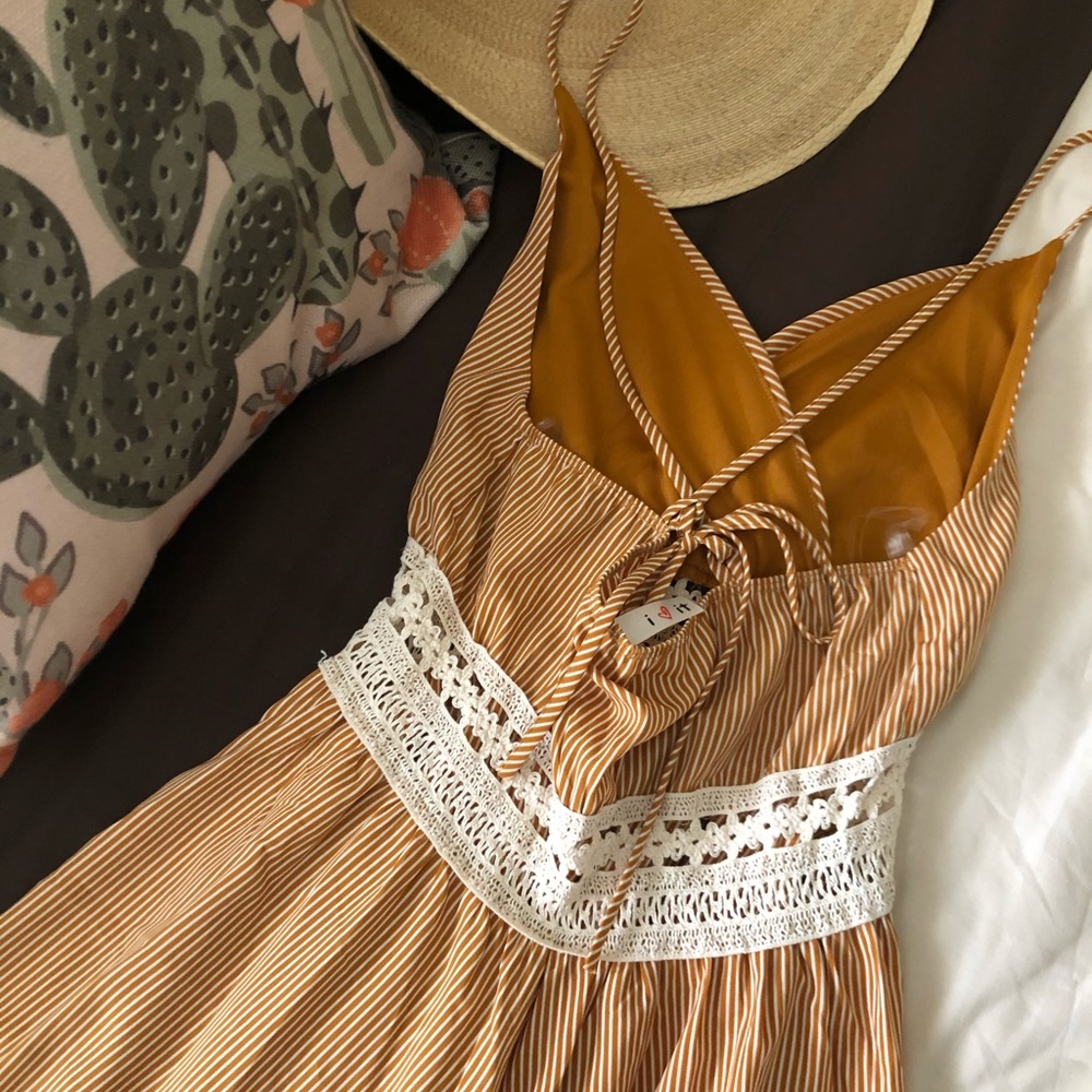 Yellow crochet romper